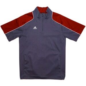 ADIDAS Short Sleeve Hot Jacket Pullover Shacket Gray Red Extra Small XS